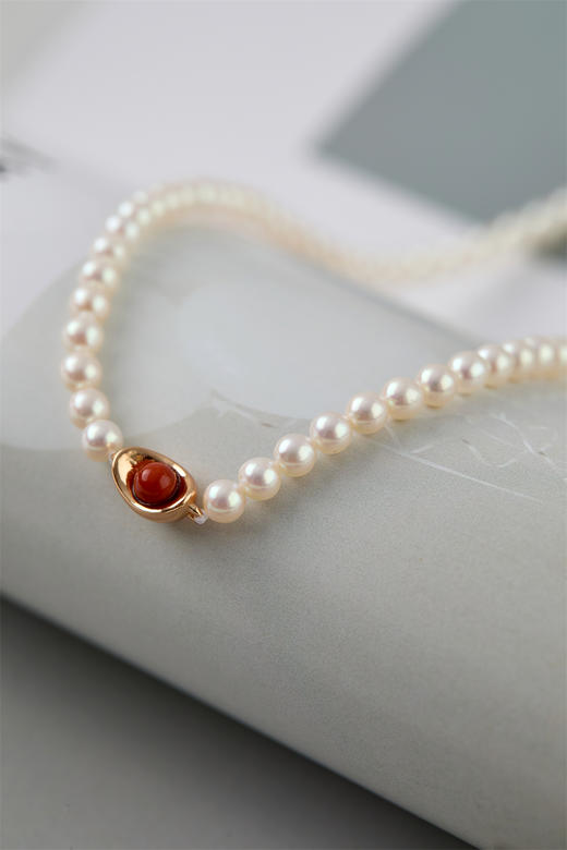 pearl moments珍刻  日富一日（南红元宝） 小元宝4号baby珍珠项链 商品图4
