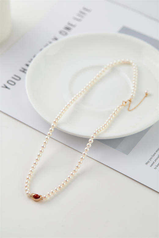 pearl moments珍刻  日富一日（南红元宝） 小元宝4号baby珍珠项链 商品图2