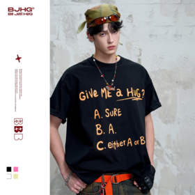 BJHG不计后果 美式短袖t恤男款夏季2025新款潮牌高街情侣半袖T恤