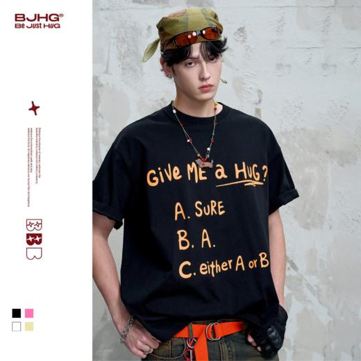 BJHG不计后果 美式短袖t恤男款夏季2025新款潮牌高街情侣半袖T恤 商品图0