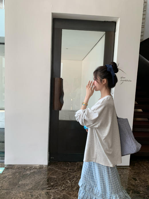 Read Nameless / 灰色小熊长T+绵软蓝格子长裙 2025/4/21 商品图13