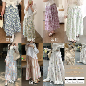 👍【岚可可韩系氛围感温柔碎花半身裙✨】 ✅田园的气息扑面而来～❤️ ✅面料挑选了很久才敲定！ ✅三节碎花裙💜 腰线分割+蓬度莞美 ✅视觉上抬高腰线𝐱𝐢𝐚𝐧得整个人莄修长