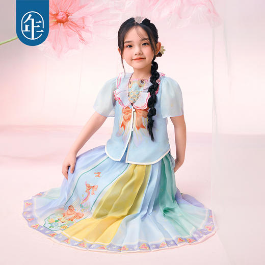 年衣童装女童套装2025春夏新款古装儿童如鱼得水马面裙套装 商品图0