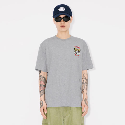 KENZO 高田贤三 男士老虎徽标刺绣棉质圆领短袖T恤 灰色 FF58 TS482 4SG 94 商品图1