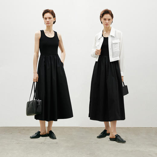 【商场同款】麦檬夏三醋酸针梭拼接连衣裙5F4192331 商品图2