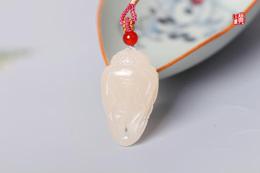 和田藕粉玉【人参】吊坠 配精美挂绳 商品图0