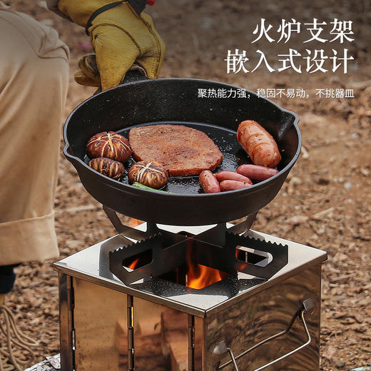 户外烧烤架户外折叠柴火炉迷你不锈钢烤炉BBQ野营野餐折叠木炭炉 商品图2