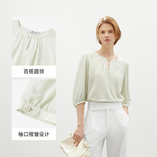 【商场同款】麦檬夏垂坠桑蚕丝百搭上衣5F4120671 商品图3