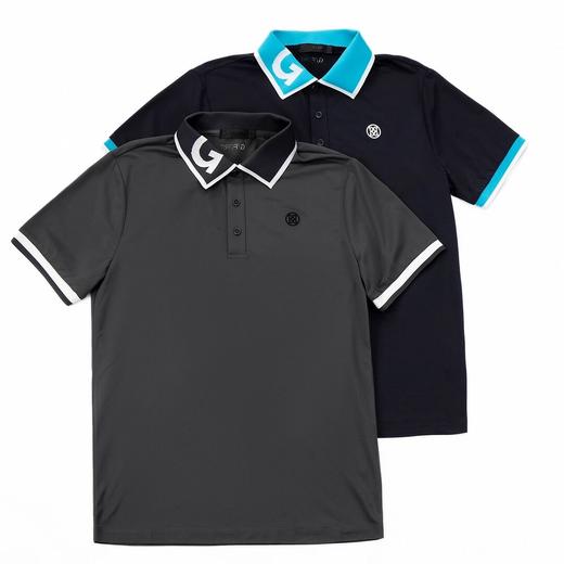 G*家新款提花领男士短袖上衣功能面料Polo吸湿排汗M224137170 商品图0