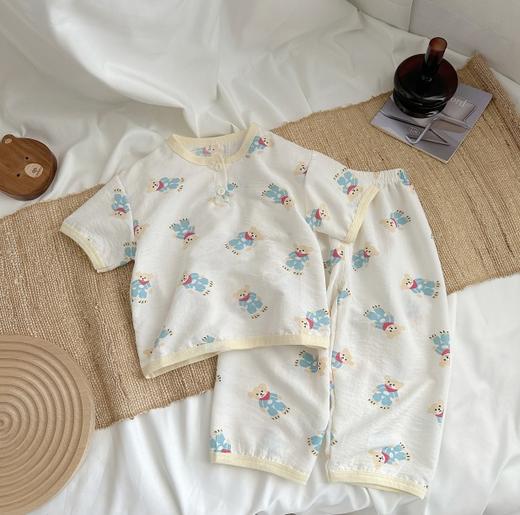 【超柔棉质，婴儿级舒适体验！】儿童夏款超柔云朵棉家居服套装 空调服儿童款睡衣透气-QQ 商品图4