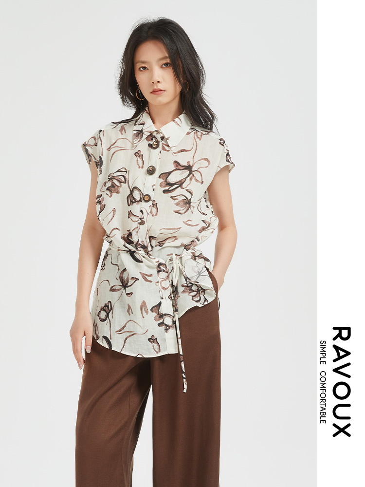 272039920雅韵花语落肩衬衫