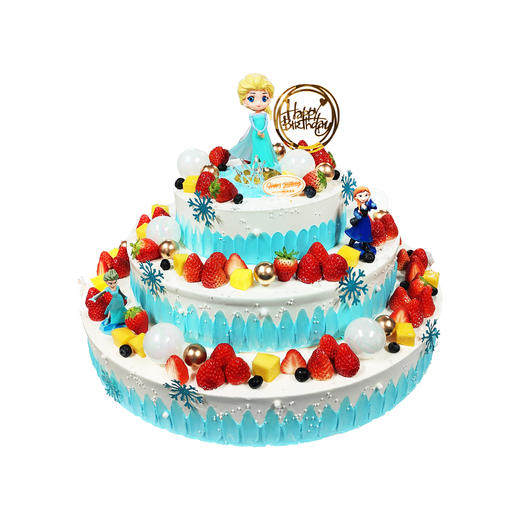 味美特“冰雪奇缘”-公主是玩具插件，不可食用哦-大桌面蛋糕至少提前2天预定-及时添加客服微信咨询 商品图0