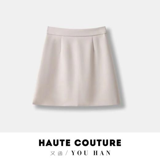 丁摩 春夏纯色百搭西装料半身裙显瘦半裙a字裙高腰包臀短裙女5ZF-803 商品图5