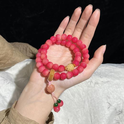蜜桃粉菩提长手串  手持菩提子佛珠念珠男女文 玩手链 商品图4