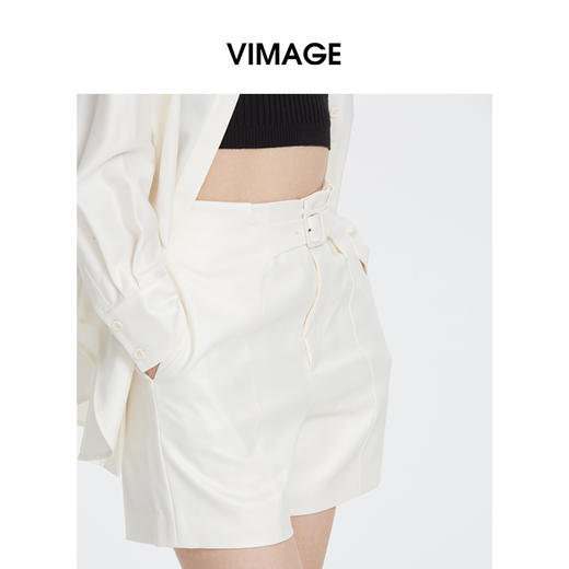 VIMAGE纬漫纪秋季新款高腰显瘦休闲短裤女V2005607 商品图0