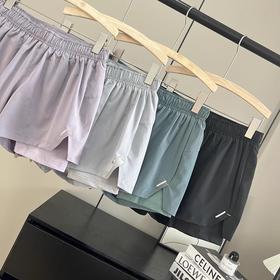 干练洒脱!2025户外二合一假两件防走光速干透气瑜伽运动跑步短裤女夏款！