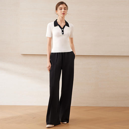 【百搭垂坠感休闲裤】EITIE爱特爱直筒显瘦女阔腿裤2025夏季新款B2505614 商品图2