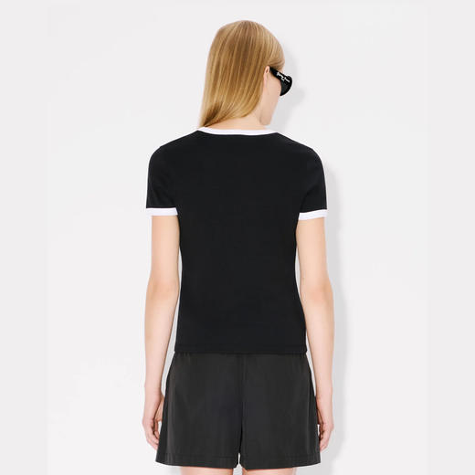 KENZO 高田贤三 女士“博克花2.0”刺绣徽标罗纹棉质圆领短袖T恤 黑色 FF52 TS156 4SJ 99J 商品图2