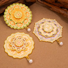 【敦煌藻井旋转冰箱贴】三兔莲花纹国潮金属文创纪念创意工艺品礼品