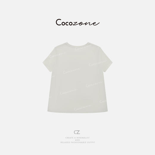 COCO ZONE 刘一一 【100亚麻】刺绣经典圆领透气T恤CD1A0772 商品图1