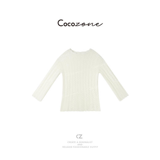 COCO ZONE 刘一一 2025设计感镂空圆领套头针织衫CD1A0246 商品图0