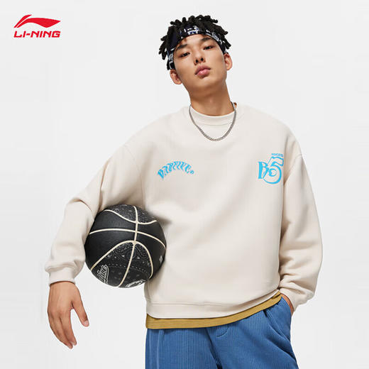 李宁反伍场下系列丨卫衣男子套头卫衣2024春季圆领外套运动服AWDU091 商品图0