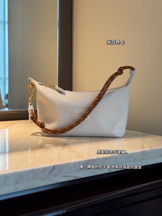 帆布复古刺绣饭盒包冲浪绳手提包拼真皮腋下包单肩斜挎包 商品图10