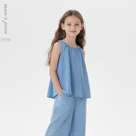 马克珍妮女童爱心软牛仔无袖衬衫 儿童背心2025年夏装新款550837