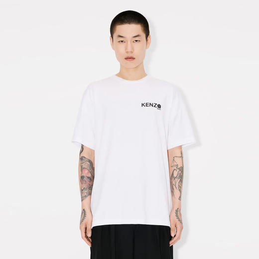 KENZO 高田贤三 男士“博克花2.0”字母徽标印花棉质圆领短袖T恤 白色 FF55 TS489 4SG 01 商品图1