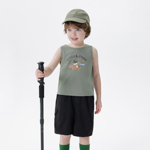 【凉感】马克珍妮男女童户外露营松鼠小背心 宝宝夏装新款550572 商品图1