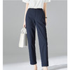 雀说 高腰窄版直筒裤女新款藏蓝色裤子春秋西装裤小个子九分烟管裤5ZF-1331 商品缩略图0