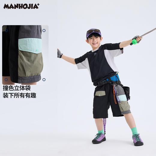 漫画家【超级口袋裤】城市轻户外透气原纱防晒超薄拼接工装短裤夏 商品图2