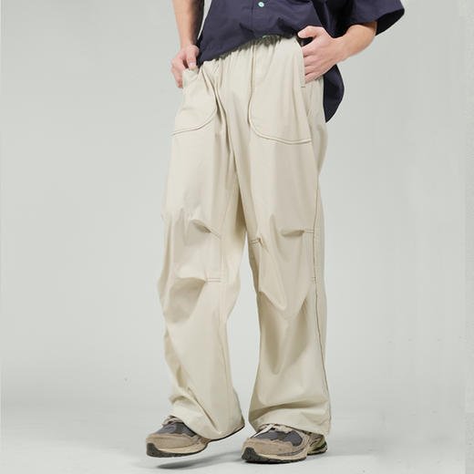 【出游季特惠】ACMEITEM爱棵米-户外防泼水竖纹休闲长裤可调节抗UV宽松裤子男女GAG3021010C 商品图3