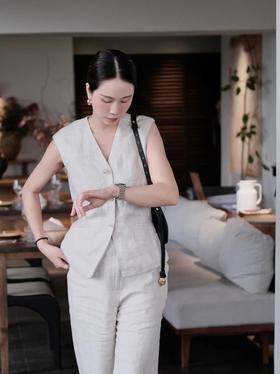 【高品质私服】【IC亚麻斜纹西装马甲】柔软垂坠 | 柔滑适体 | 原麻雅韵N1334-CC【无标出货 介意慎拍】