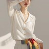 雀说 欧货提花白色长袖衬衫女春季新款独特漂亮上衣洋装通勤衬衣5ZF-1019 商品缩略图1