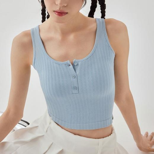 半练 U领纽扣吊带背心 商品图0