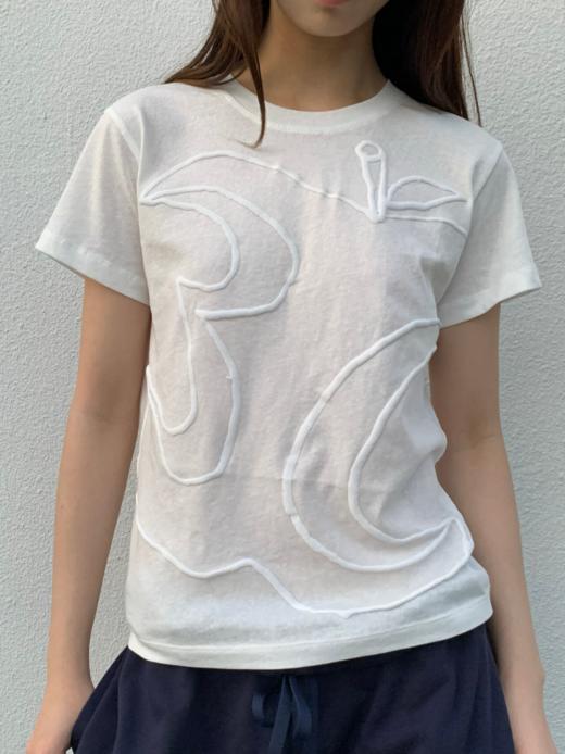 CryingCenter半透雪花竹节棉发泡3c苹果印花正肩修身短袖哭喊中心 商品图7