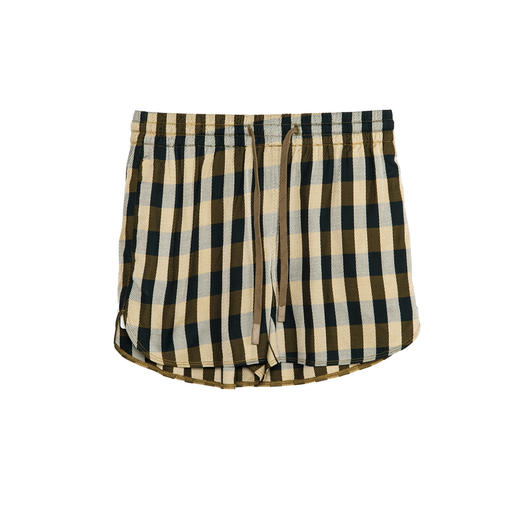 谜底格纹短裤女2025夏新款复古文艺百搭松紧腰宽松裤子256MK6271 商品图4