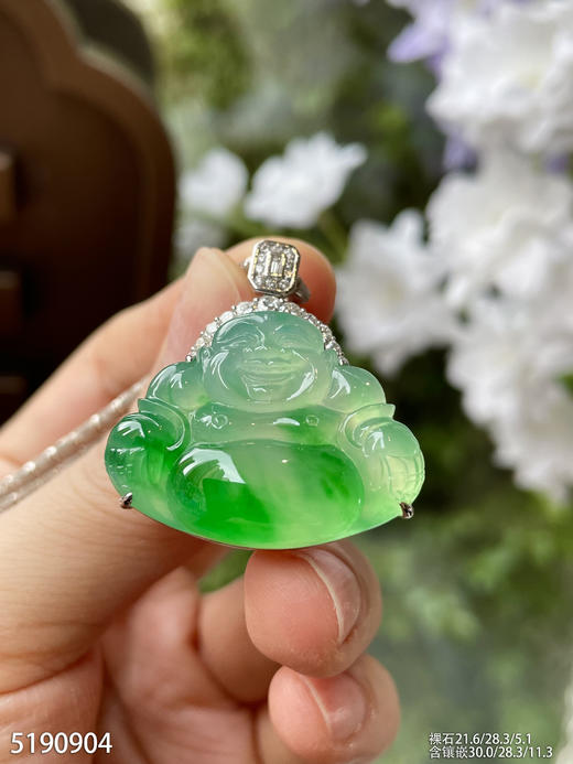 高冰种飘翠佛公吊坠【5190904】具体价格微信咨询 商品图3