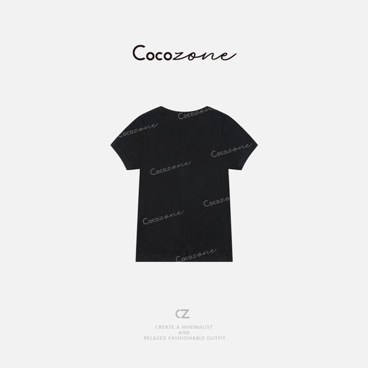 COCO ZONE 刘一一 100棉简约小众女式纯色短袖T恤CD1A0395 商品图3