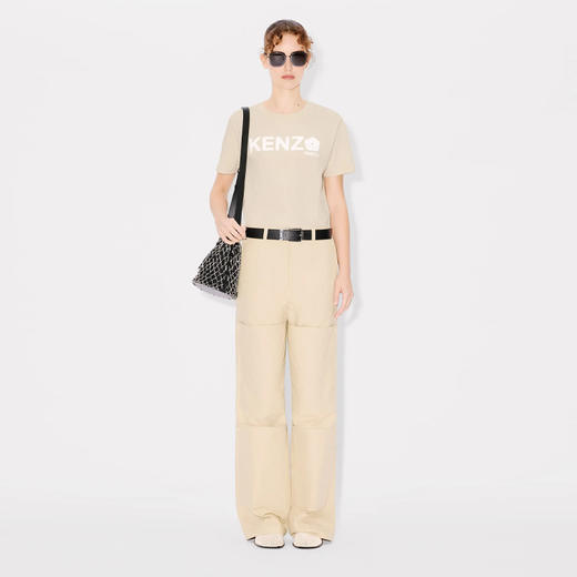 KENZO 高田贤三 女士“博克花2.0”字母徽标印花棉质圆领短袖T恤 浅黄色 FF52 TS157 4SO 04 商品图3