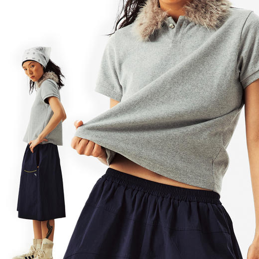 CryingCenter 毛领polo短T恤 叠穿神器 哭喊中心 商品图0