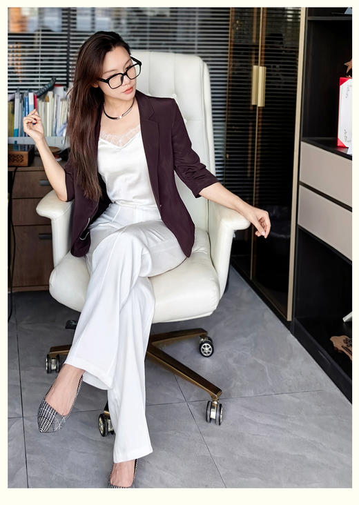 逸红颜明月优选#云裁·凝光「雪梨」老钱斜纹醋酸裤，以建筑美学重塑夏日轻盈~ 商品图9