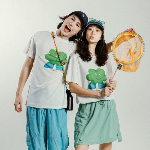 【出游季特惠】ACMEITEM爱棵米 户外亲子米米油画T恤合体接触凉感短袖上衣男女GAG3440759C 商品图1