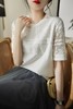 雀说 举手投足都在撩你 舒适纯棉 蕾丝拼接 圆领短袖T恤女夏5ZF-20935 商品缩略图0