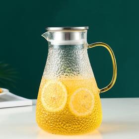 家用锤纹玻璃冷水壶套装凉水壶 水杯套装 玻璃水壶耐热高温果汁壶