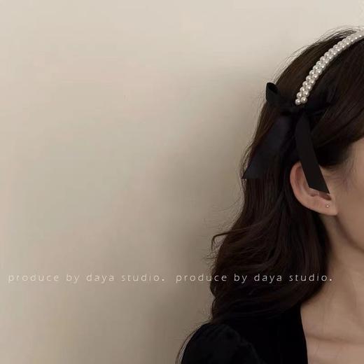 新款儿童发箍千金珍珠头饰优雅复古高级蝴蝶结气质新款发卡头箍 商品图3