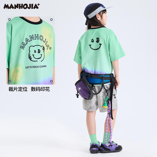 漫画家【吃定彩虹T】城市轻户外HOHO熊定制岩点晕染花版短袖T夏 商品图2