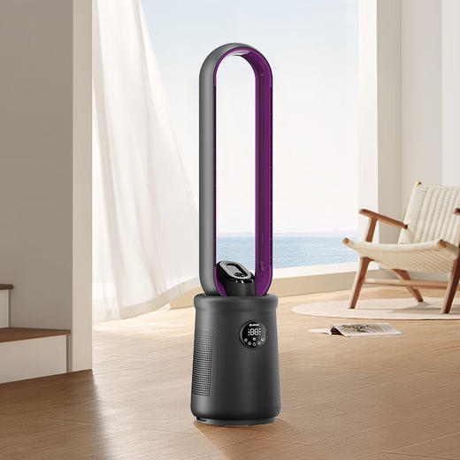 艾美特（AIRMATE）32档风速负离子、HEPA滤网、UV紫外线杀菌AI智能感温无叶扇CE-SRUI6 商品图1