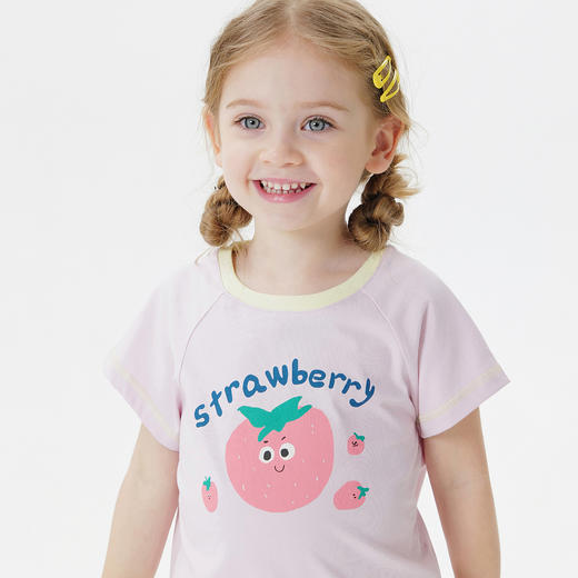 【凉感衣】马克珍妮女童萌趣果蔬短袖T恤 宝宝上衣夏装新款550765 商品图4